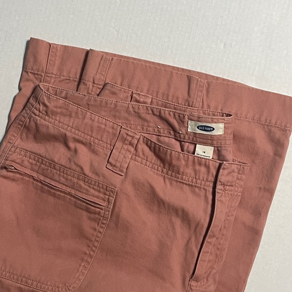 Y2K Vintage Wide Leg 100% Cotton Chino Mid-rise pink pants. Old Navy, size 16 - Picture 9 of 15